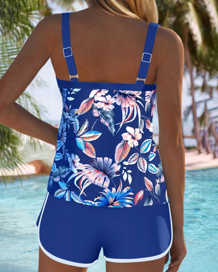 Imke | Tankini Cuello U Sin Mangas Estampado