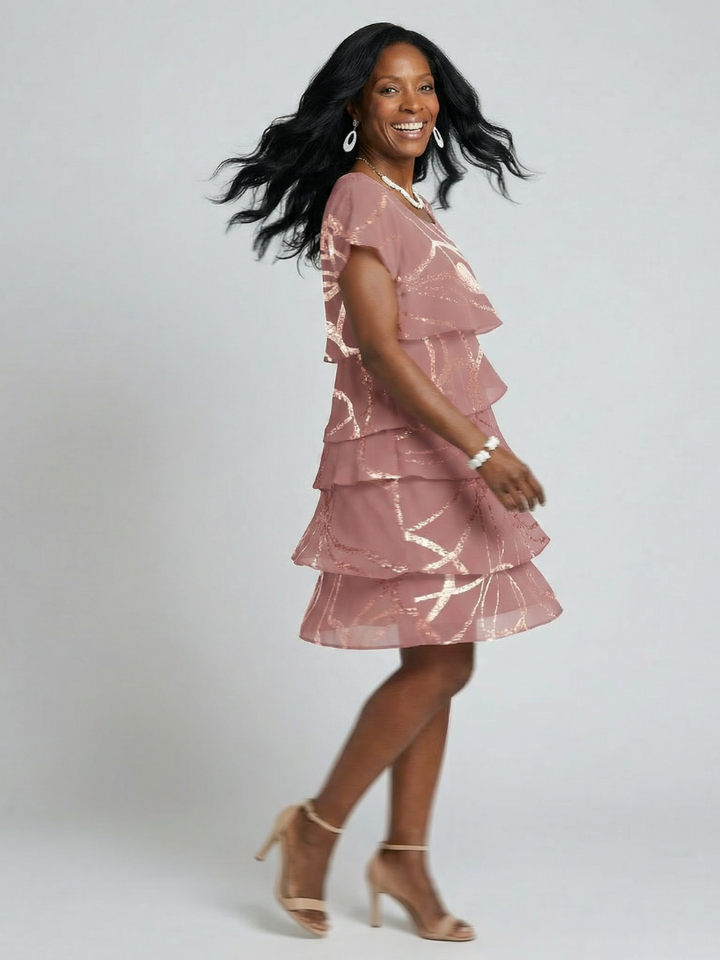 Hoku | Vestido abstracto y equilibrado hasta la rodilla
