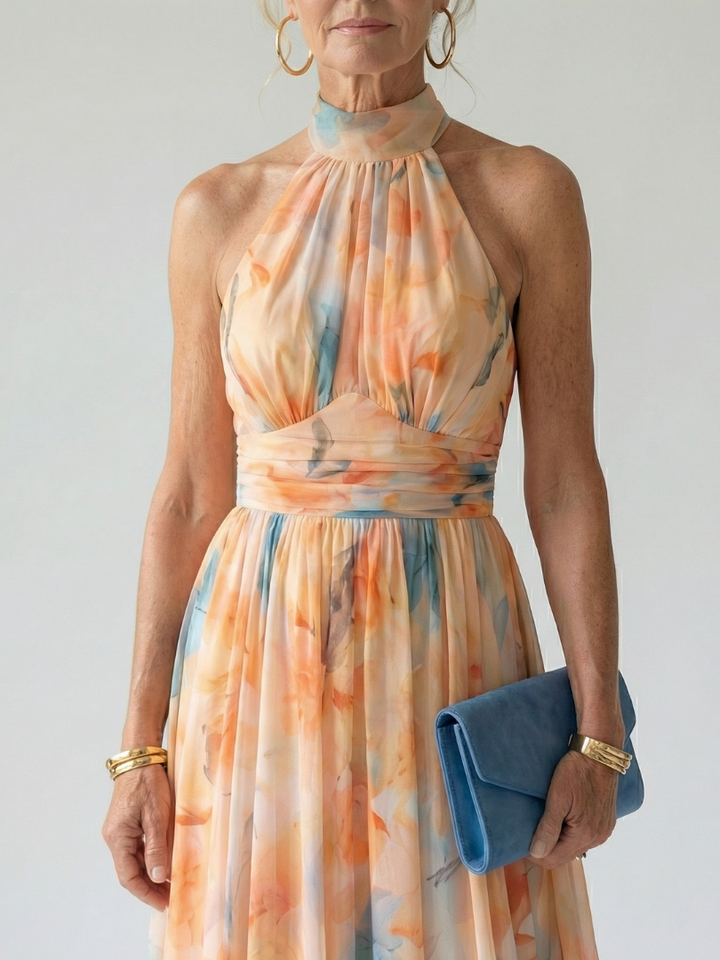 Elin | Vestido midi suave con cuello halter
