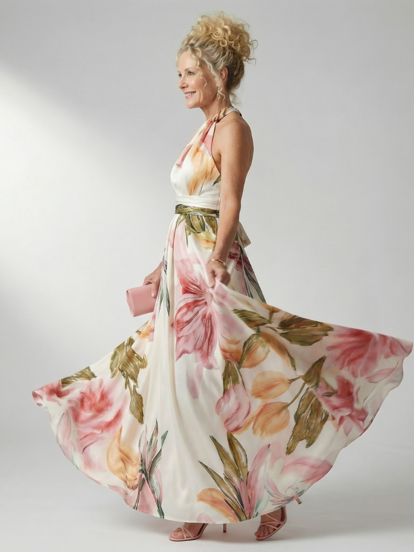 Amiel | Vestido largo floral claro