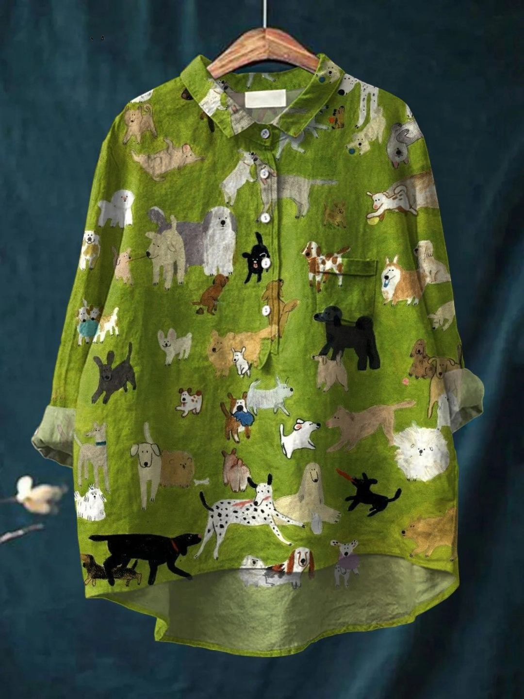 Camiseta casual estampada con diseño de perro bonito para mujer