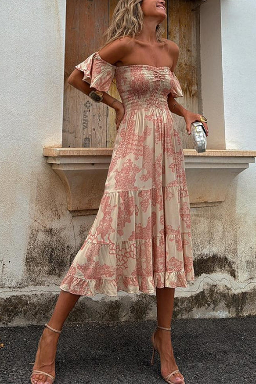 Romy | Vestido Midi Sin Hombros