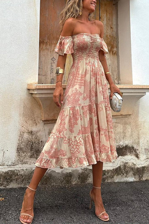 Romy | Vestido Midi Sin Hombros