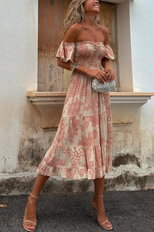 Romy | Vestido Midi Sin Hombros