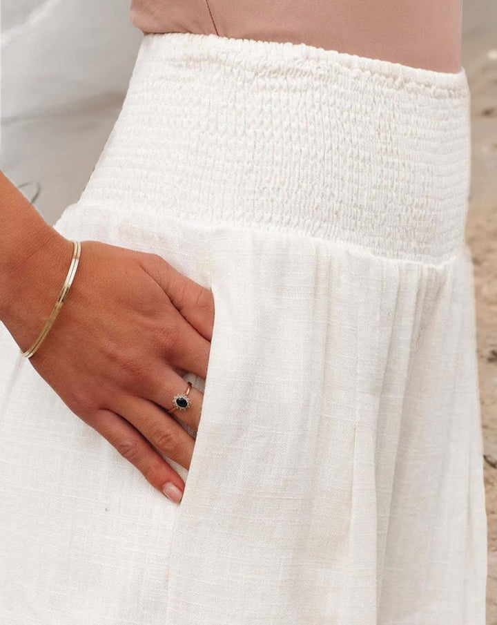 Pantalones de algodón de talle alto