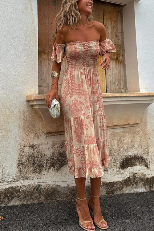 Romy | Vestido Midi Sin Hombros