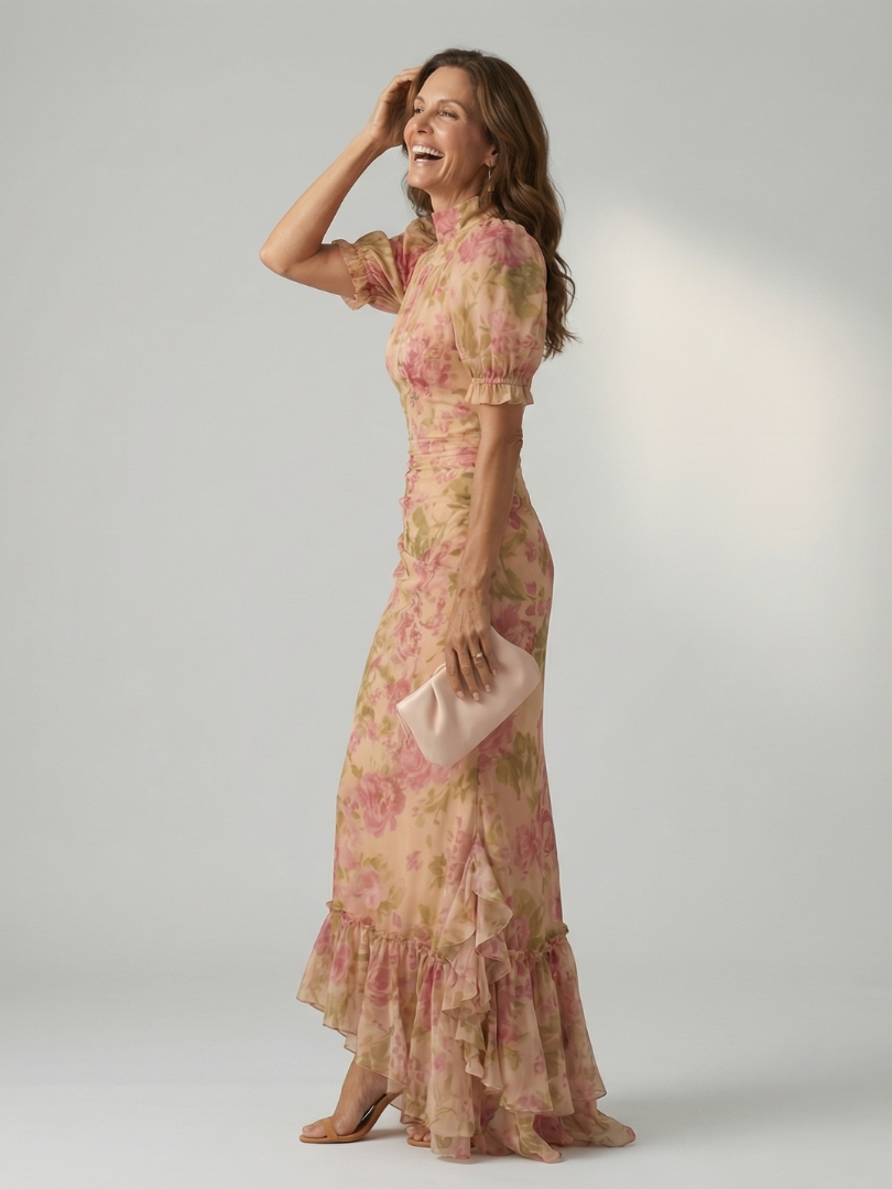 Vianne | Vestido largo de cuello alto y suave