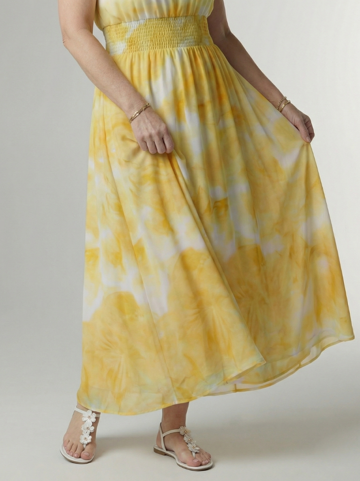 Sylin | Vestido midi fruncido con cuello halter