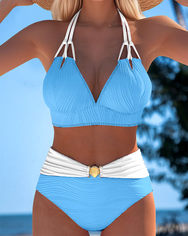 Lilia | Bañador Cintura Alta Bicolor con Tirantes Dobles