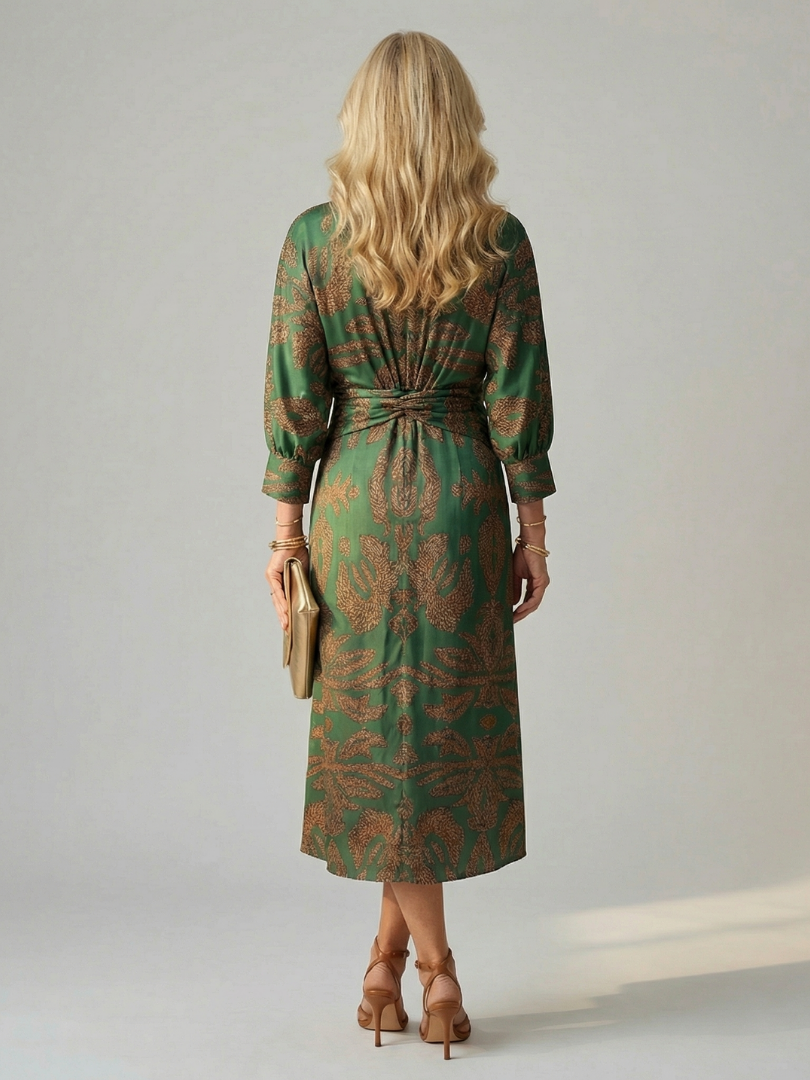 Lune | Vestido midi cruzado natural