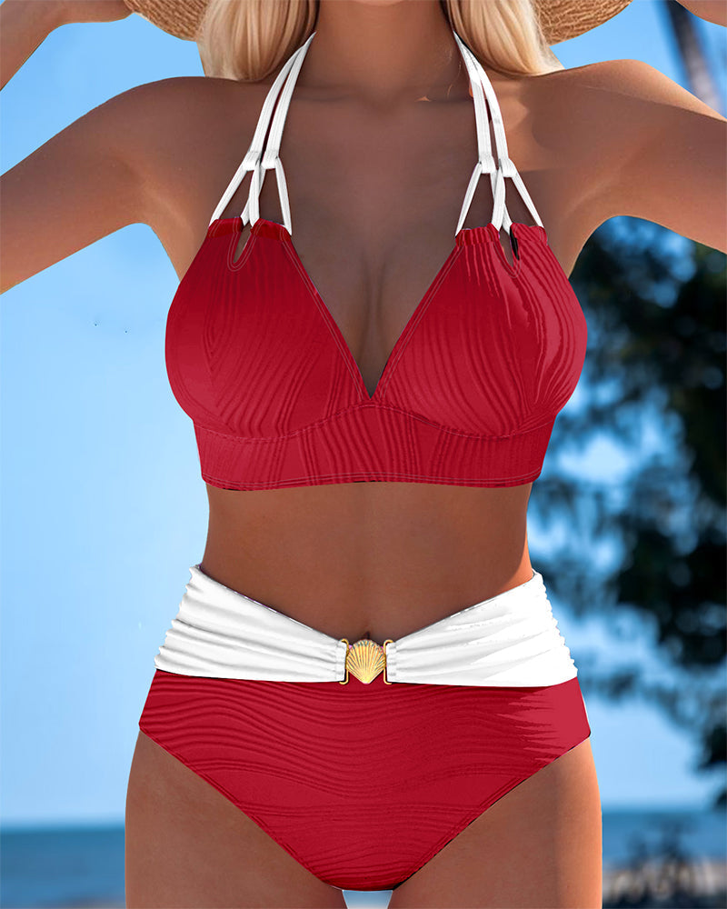 Lilia | Bañador Cintura Alta Bicolor con Tirantes Dobles