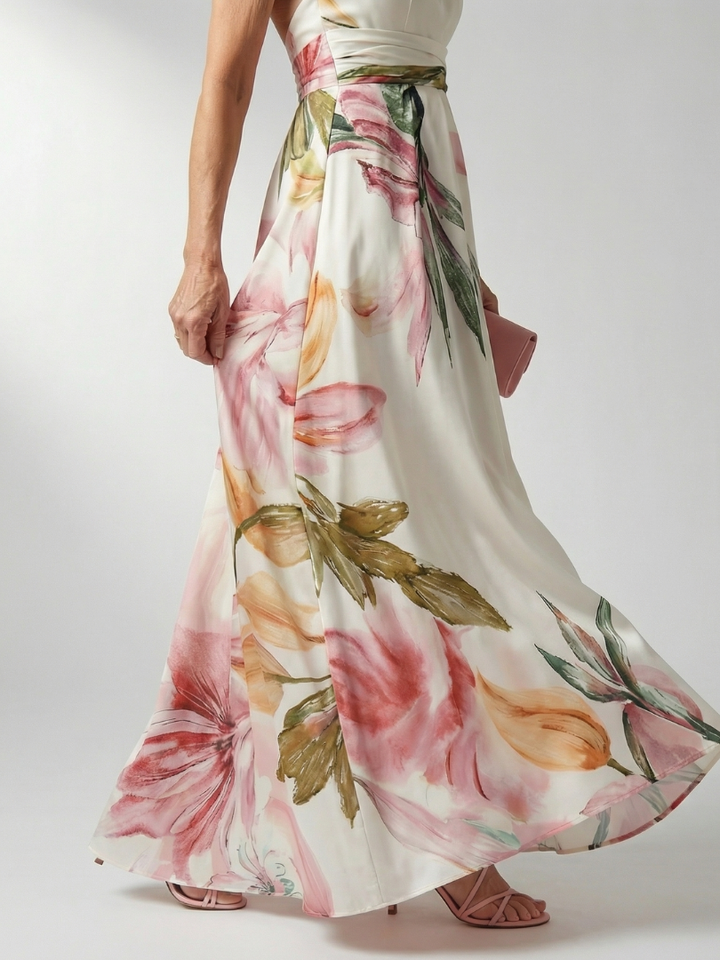 Amiel | Vestido largo floral claro