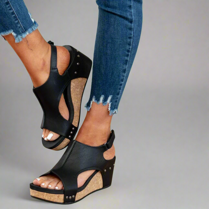 LUARYA™ - Sandalias de cuña de corcho cómodas para el día a día