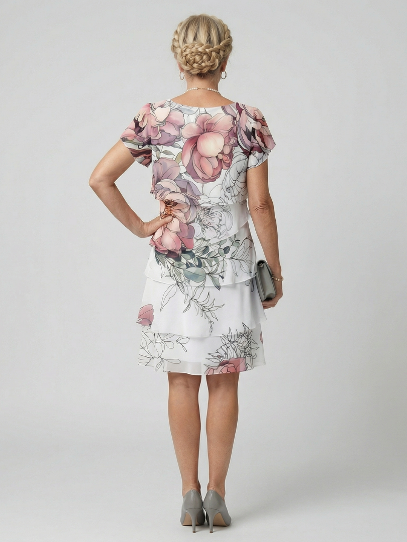 Kualani | Vestido limpio hasta la rodilla con estampado floral