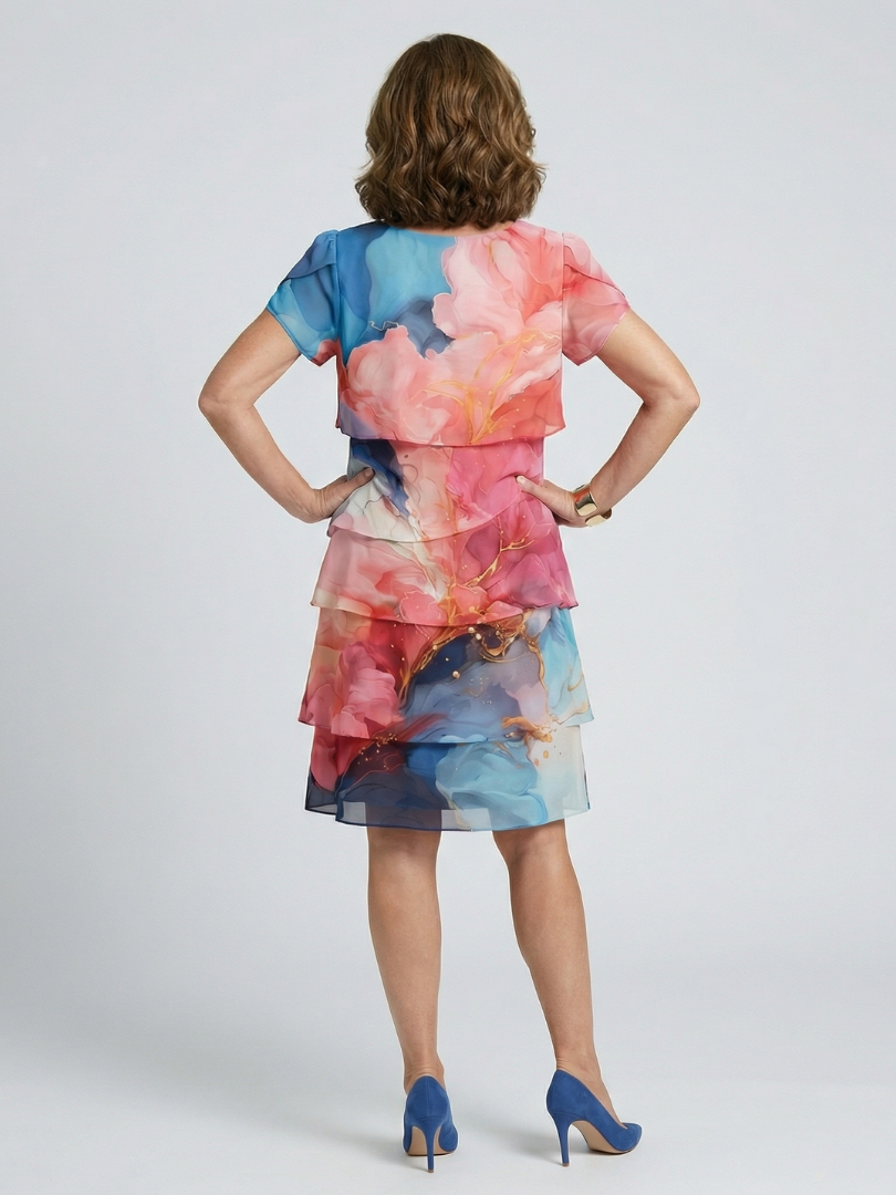 Mira | Knee-length Marble Balanced Dress
