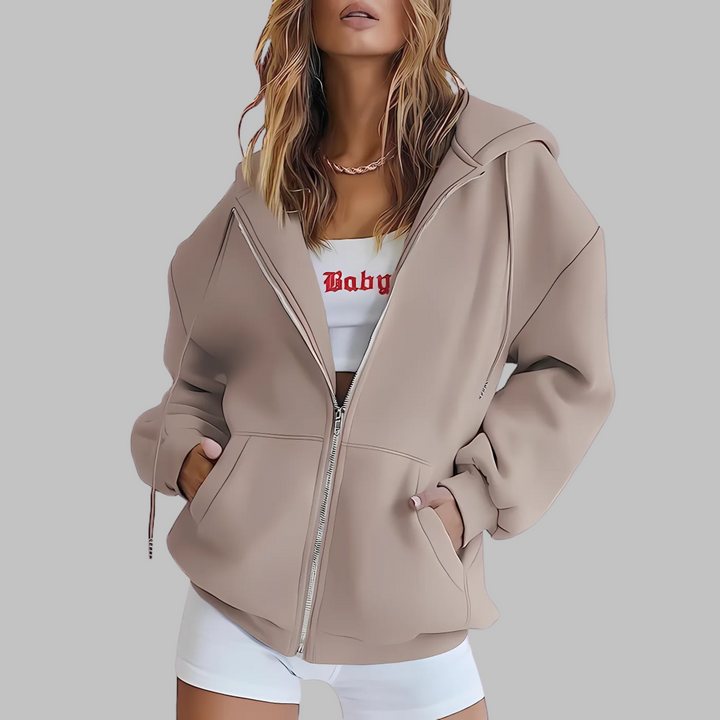 LILMA™ - Chaqueta con capucha extragrande con cremallera clásica