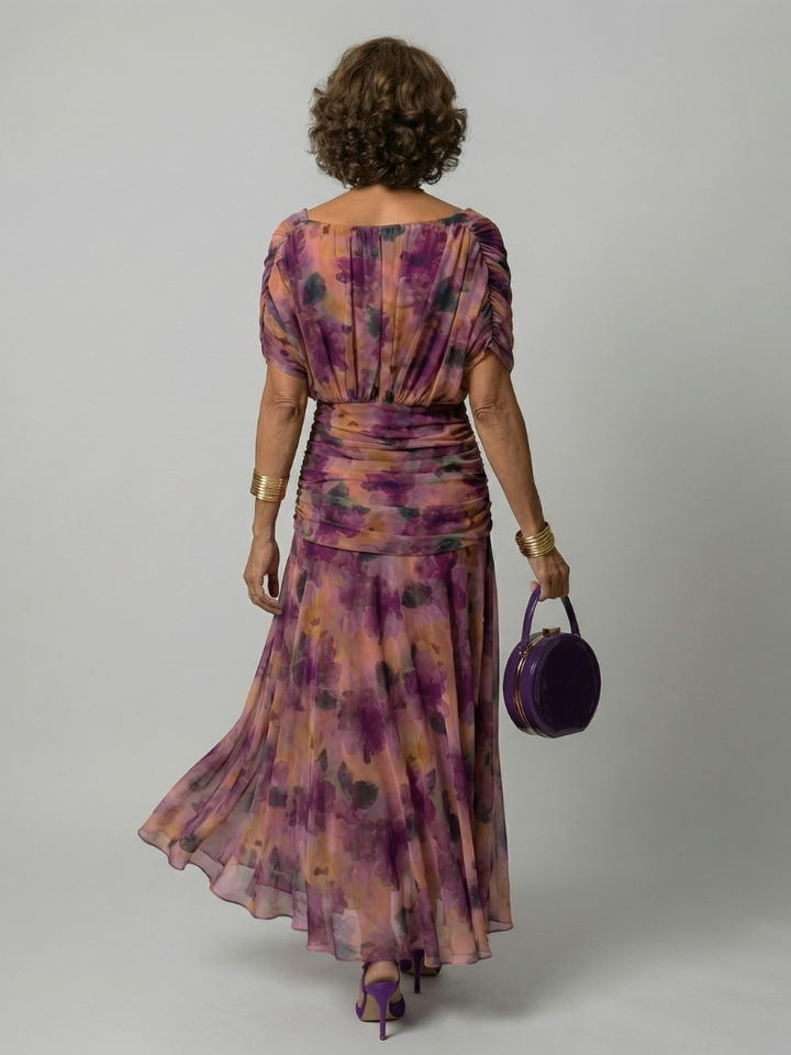 Calen | Vestido midi fluido sin hombros