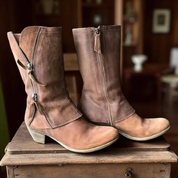 Anerisse - Botas de invierno para mujer de piel impermeable con un estilo atemporal