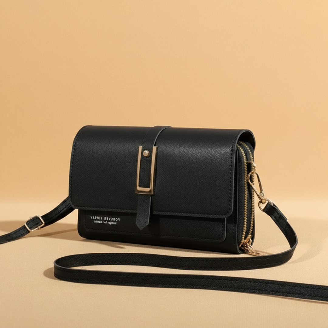 Elegante bolso de hombro cruzado para mujer - Elegante tarjetero y soporte para teléfono móvil