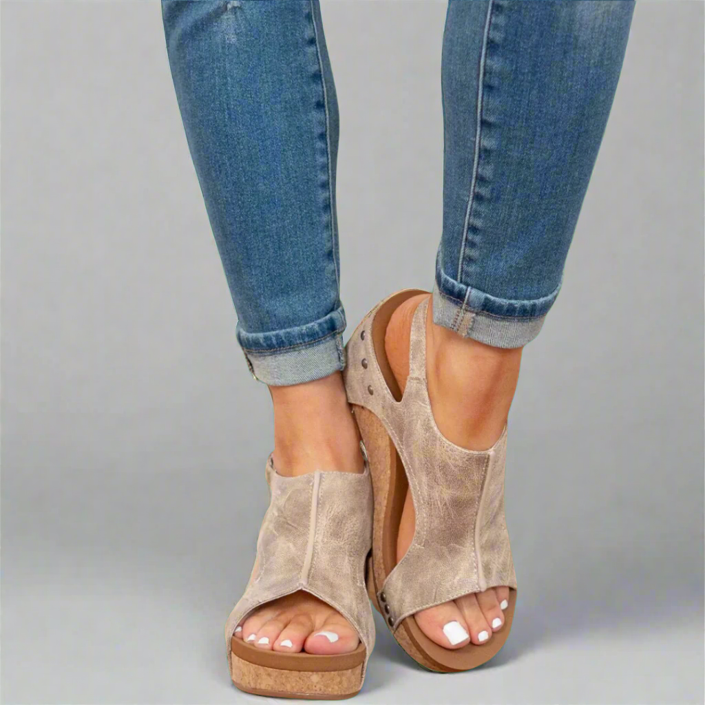 LUARYA™ - Sandalias de cuña de corcho cómodas para el día a día