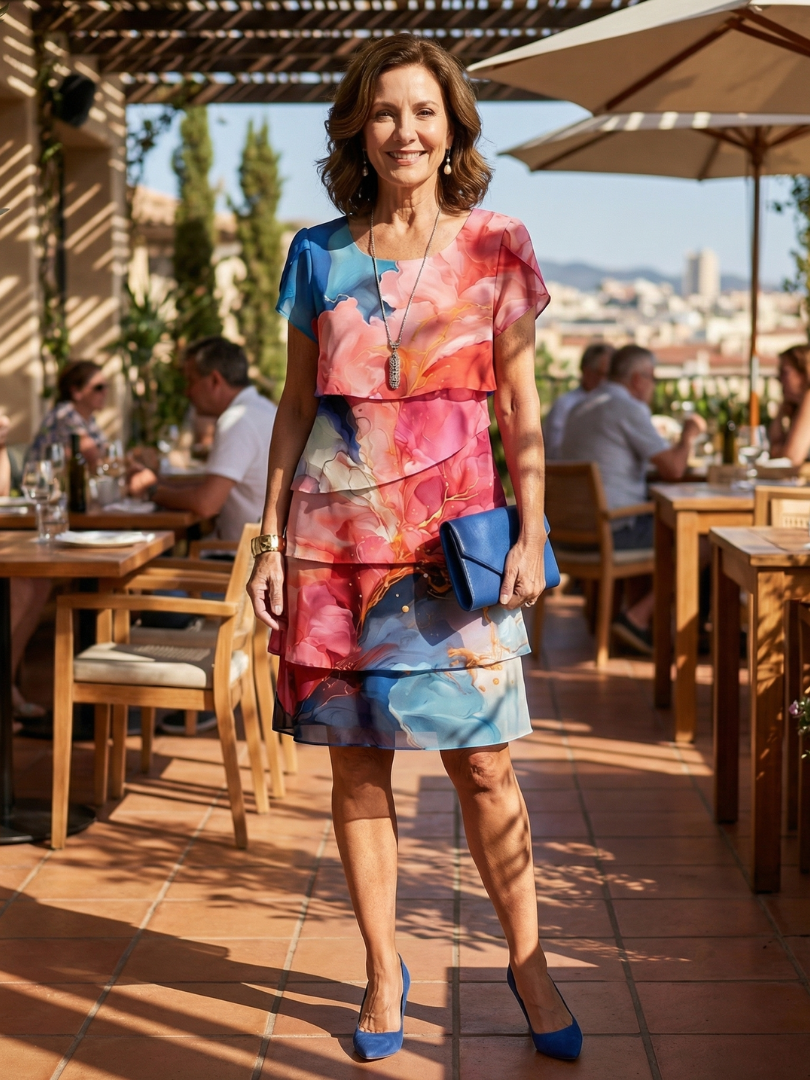 Mira | Knee-length Marble Balanced Dress