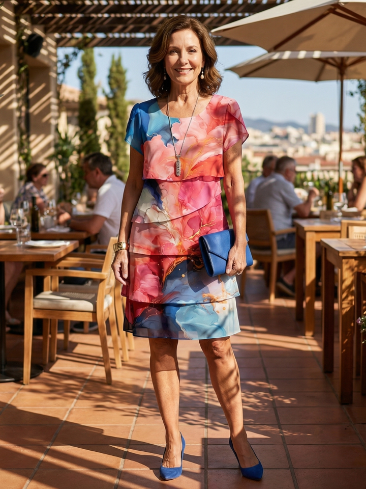 Mira | Knee-length Marble Balanced Dress