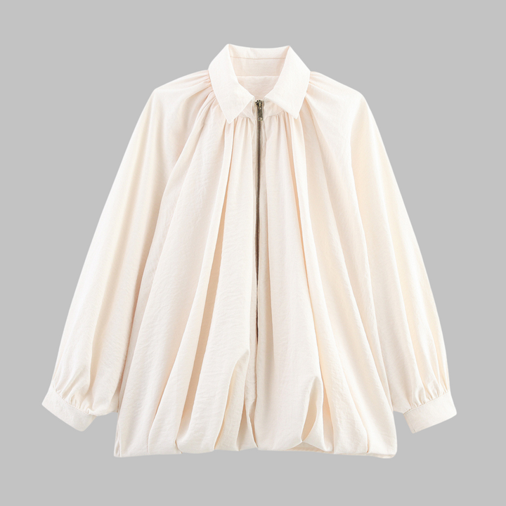 CHARLIZE™ - Chaqueta bomber vintage extragrande con mangas murciélago abullonadas