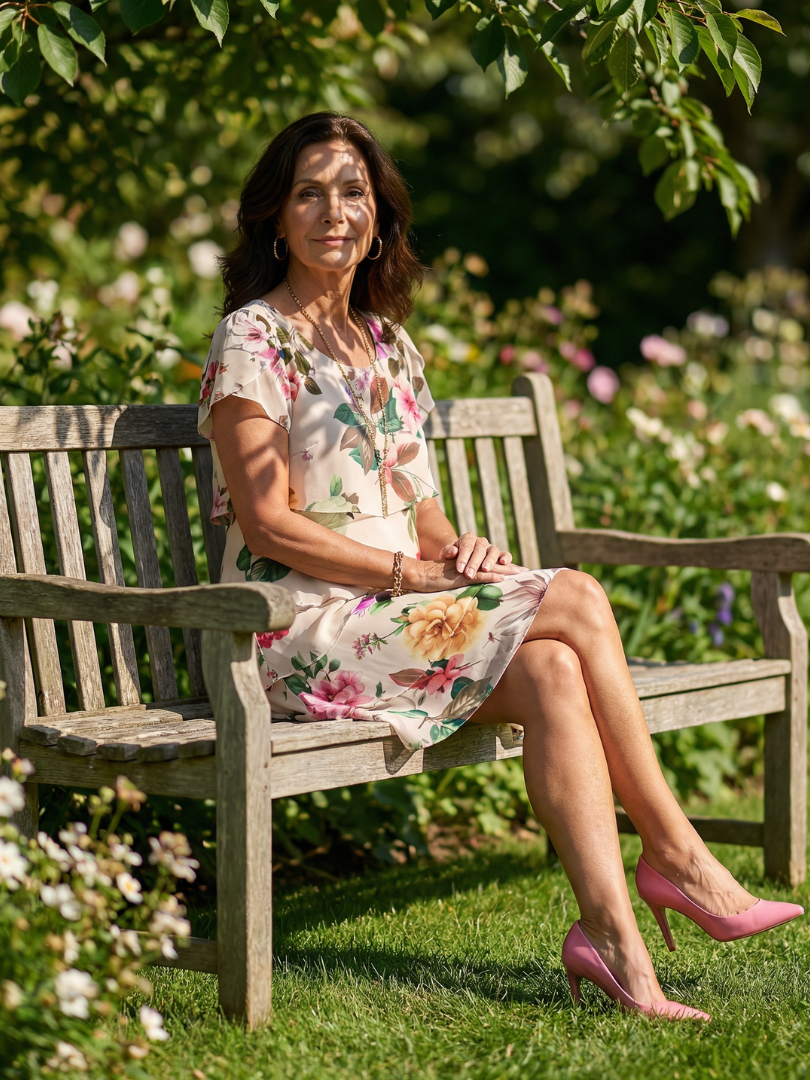 Silas | Knee-length dress with refined petals