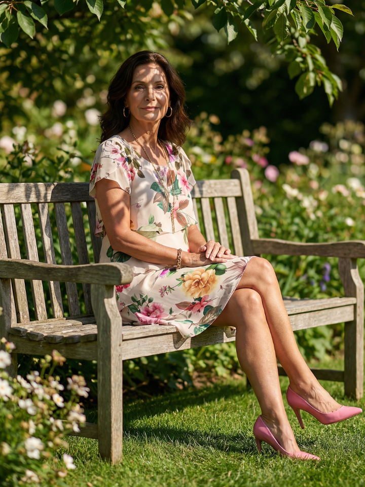 Silas | Knee-length dress with refined petals