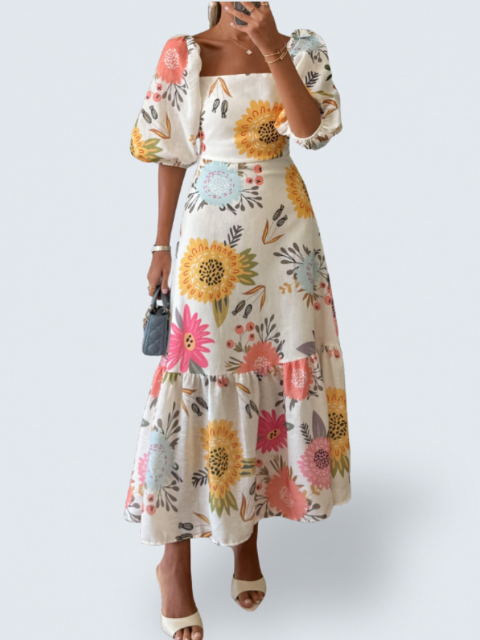 Luna | Vestido midi floral