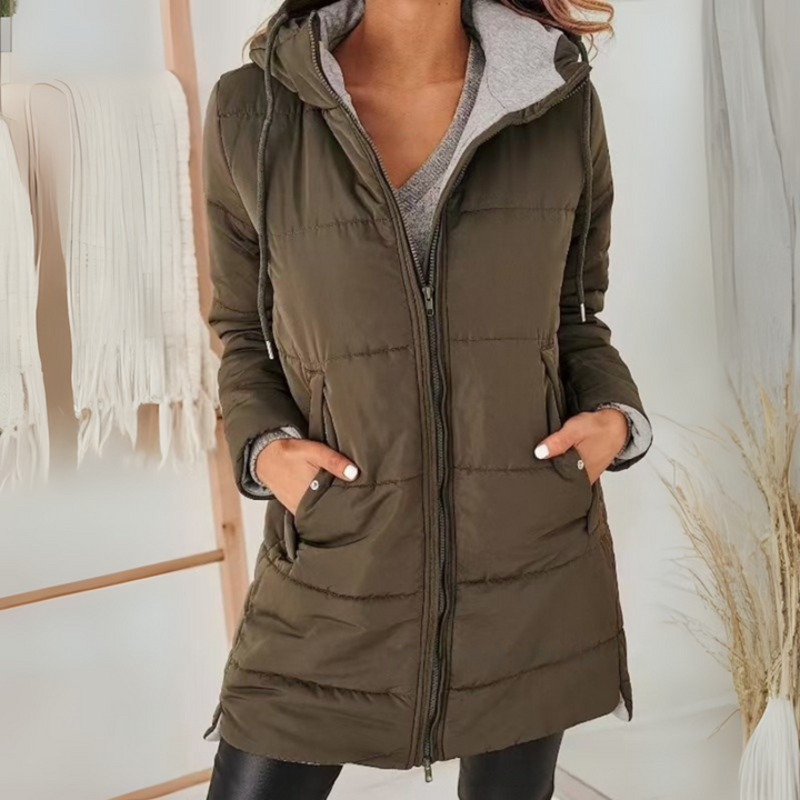YILA™ - Chaqueta de Plumón Acolchada con Capucha Informal