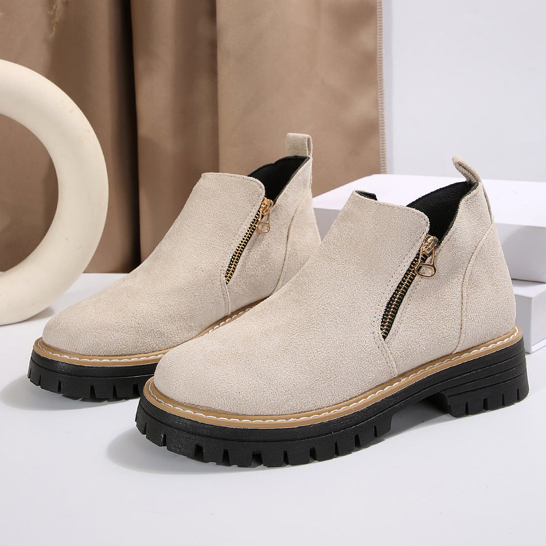Isanoria - Botines de mujer elegantes de ante cómodos