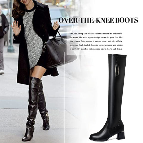 Kaelivr - Botines de piel cálidos para mujer