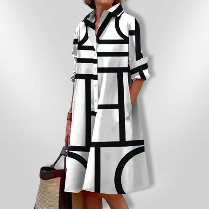CHEZKA™ - Elegante Vestido Midi Geométrico
