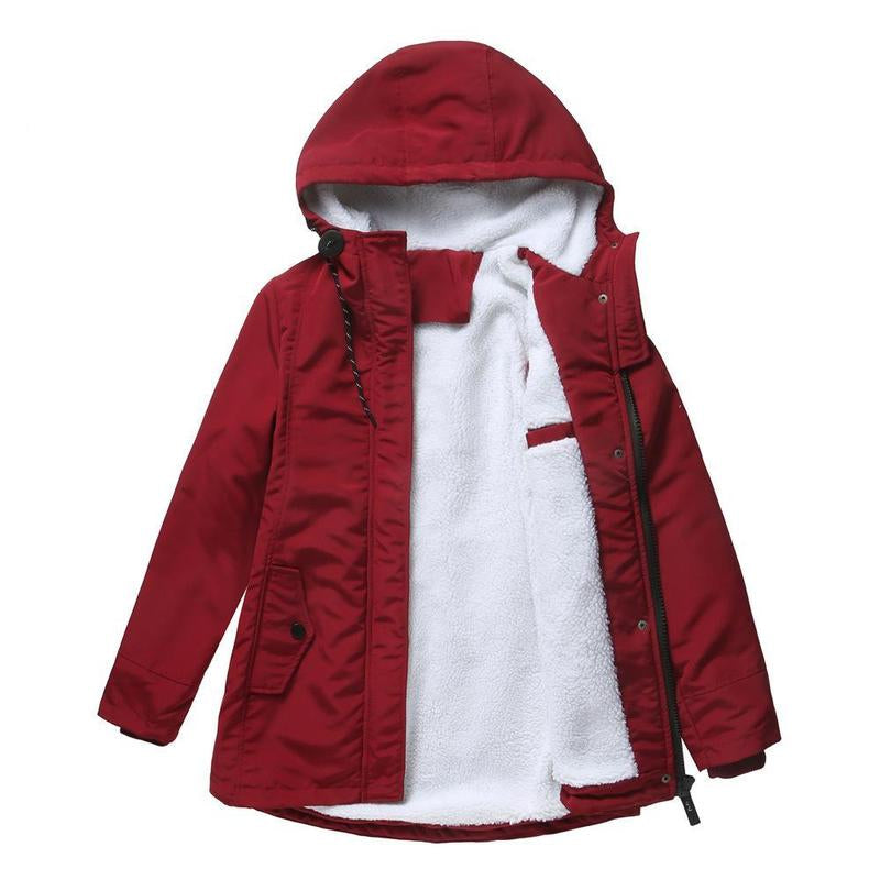 AMINA™ - Abrigo de invierno grueso con capucha y forro acolchado para mantener el calor en invierno
