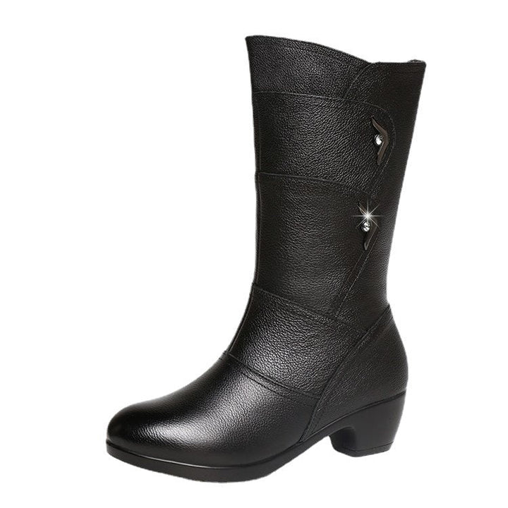 Catheriel - Botines de plataforma de tacón grueso a media pantorrilla para mujer