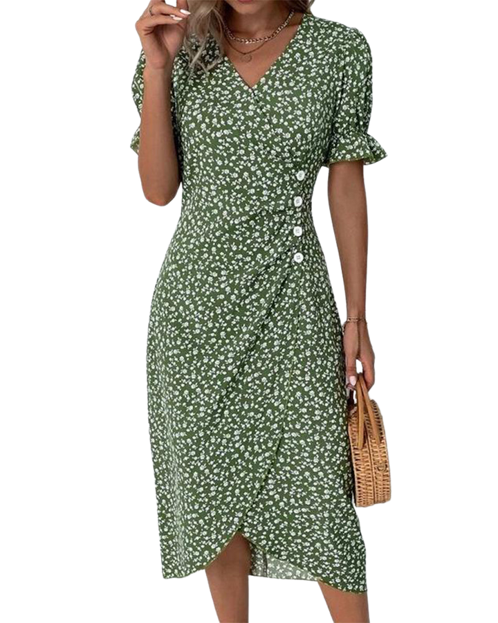 Giselle | Vestido Floral con Cuello en V