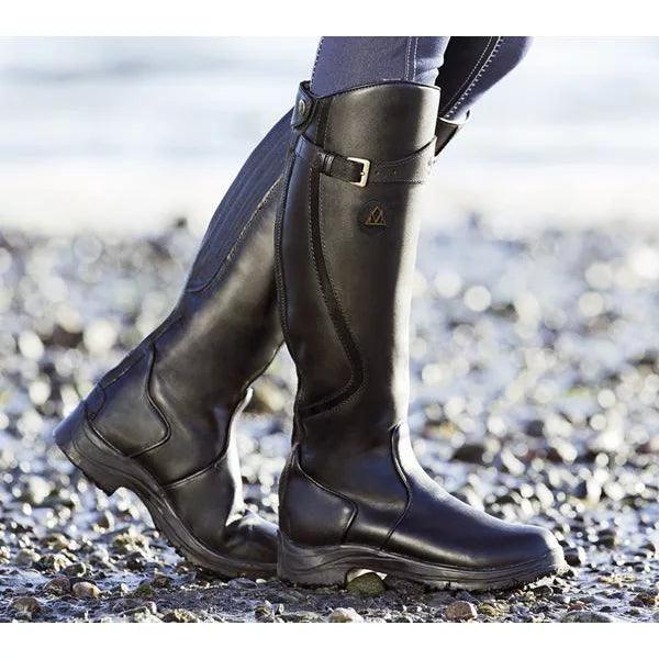 Averlina - Botas de montar de cuero impermeables
