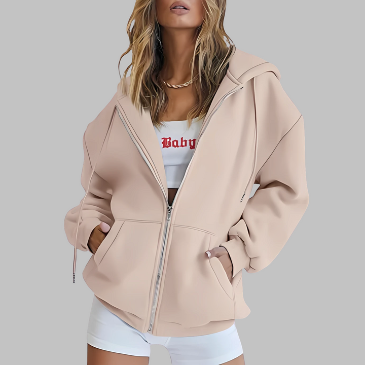 DARA™ - Chaqueta con capucha extragrande con cremallera clásica