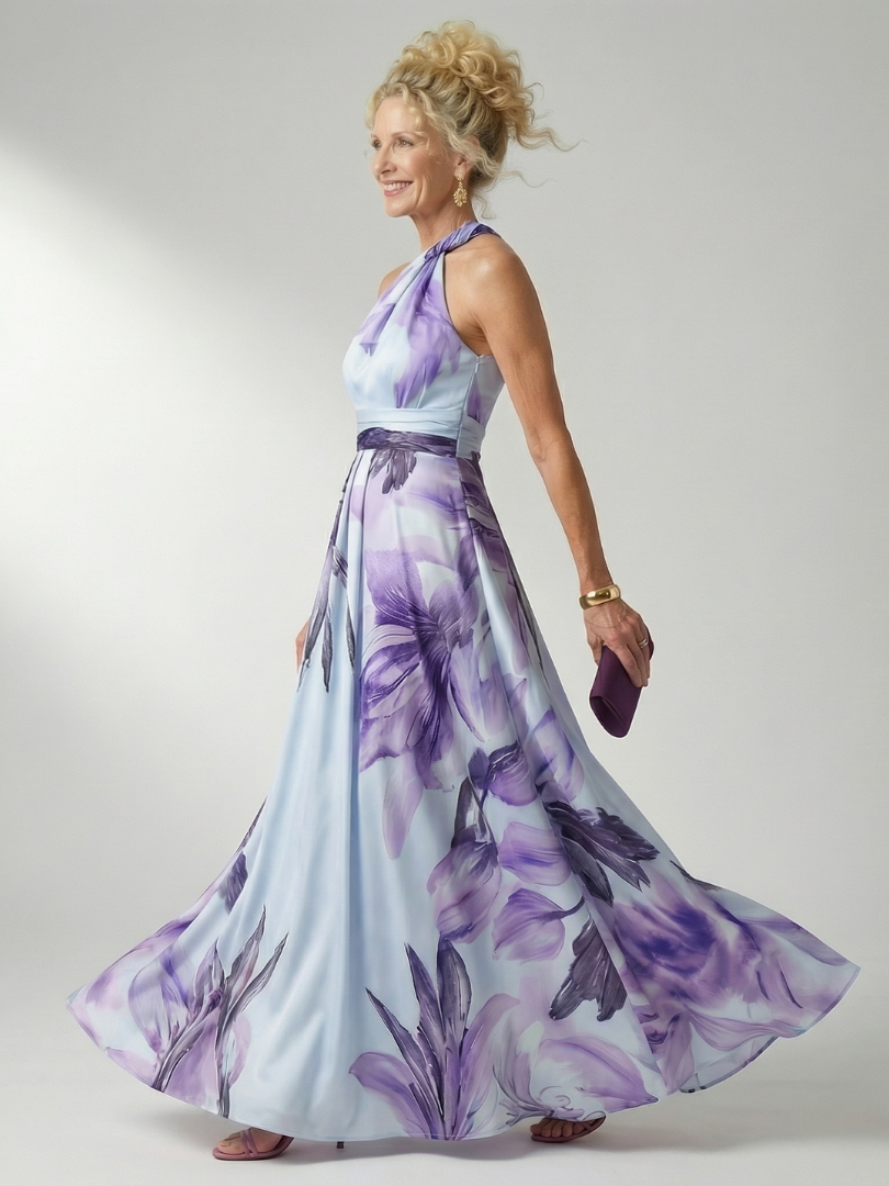 Amiel | Vestido largo floral claro