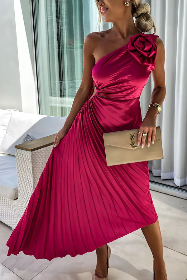 Eya™ | Vestido Maxi Floral Elegante de Un Hombro