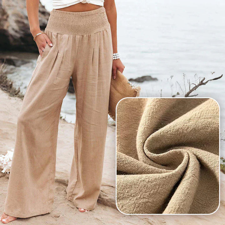 Pantalones de algodón de talle alto