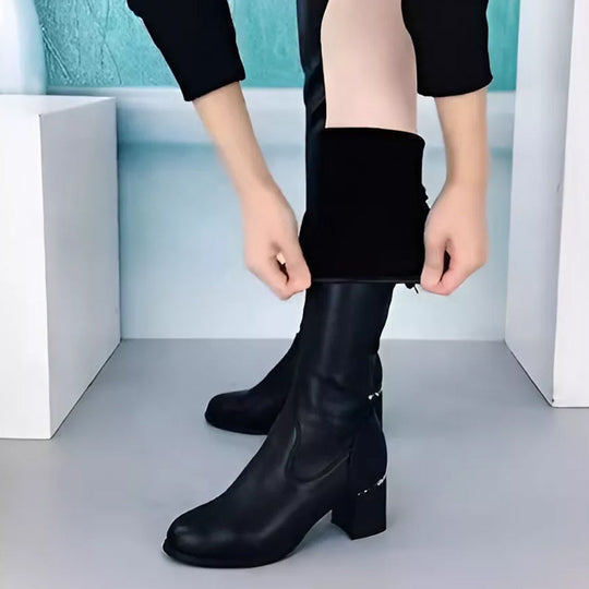 Kaelivr - Botines de piel cálidos para mujer