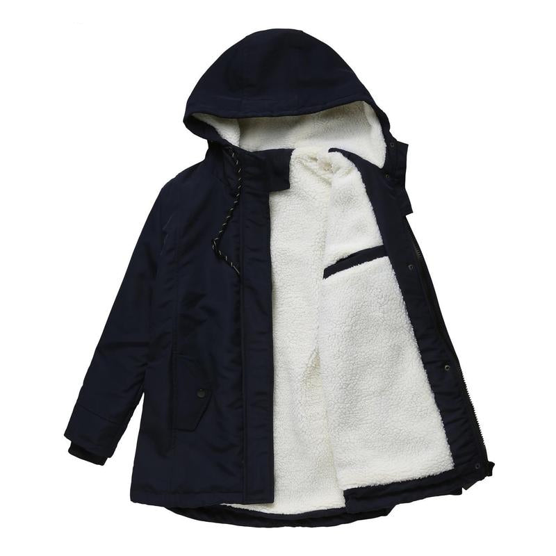 AMINA™ - Abrigo de invierno grueso con capucha y forro acolchado para mantener el calor en invierno