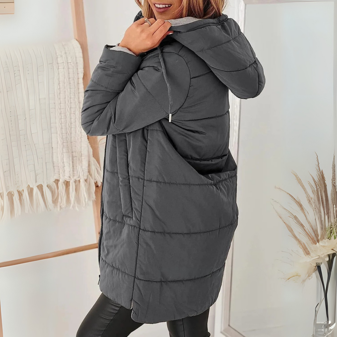 YILA™ - Chaqueta de Plumón Acolchada con Capucha Informal