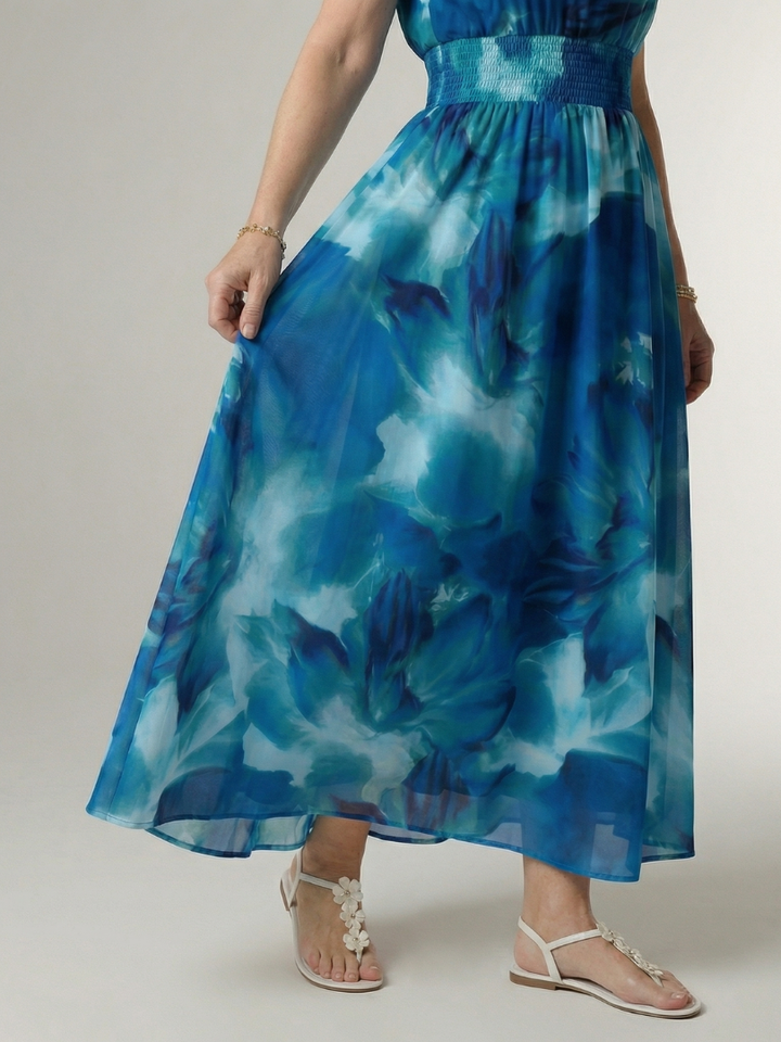 Sylin | Vestido midi fruncido con cuello halter