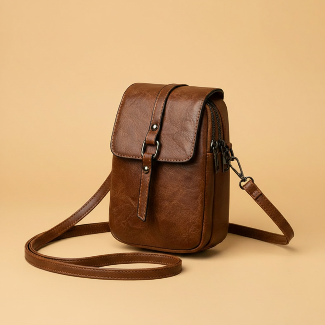 Bolso de mano multifuncional de cuero suave para mujer