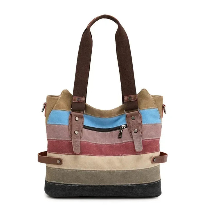 Bolso de mano de cuero colorido para mujer
