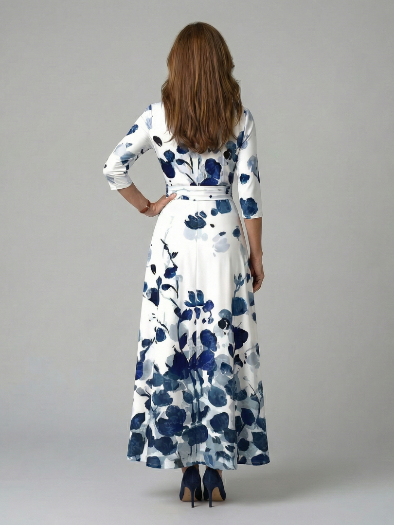 Celine | Vestido midi con cuello cruzado