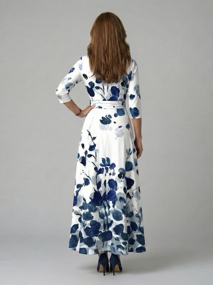 Celine | Vestido midi con cuello cruzado